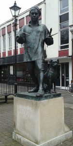 William Hogarth statue in Chiswick High Road 