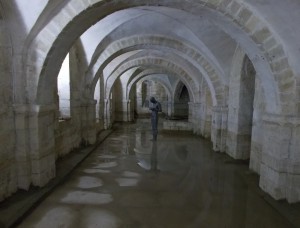 Antony Gormley's 'Sound II', Winchester Cathedral crypt